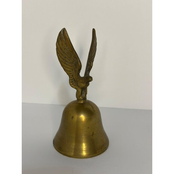 VTG Solid Brass Bell with Eagle Handle Made in India Collectible Home Decor - Picture 1 of 6